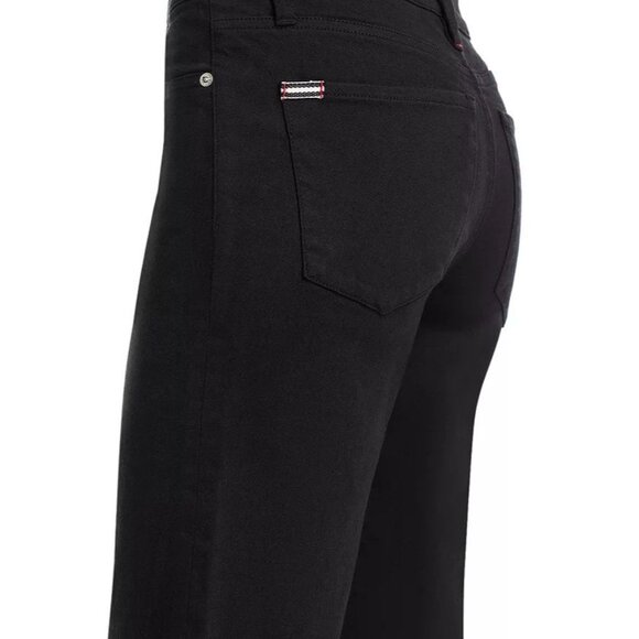 Alice + Olivia Roxie Feather Trim Flared Black Jeans 28 NWT - Picture 5 of 13